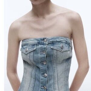 Zara Corset Women's Denim Corset Top size XL